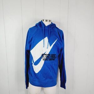 Nike Men's Blue Swoosh Long Sleeve Casual Pullover Hoodie Size Small